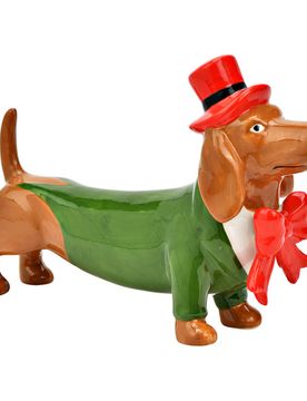 Figur "Hund Dackel" aus Keramik