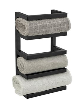 Handtuchregal „Fondiro“, schwarz matt, Stahl