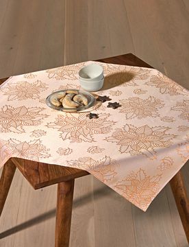 Jacquard-Mitteldecke roségold, 85x85 cm