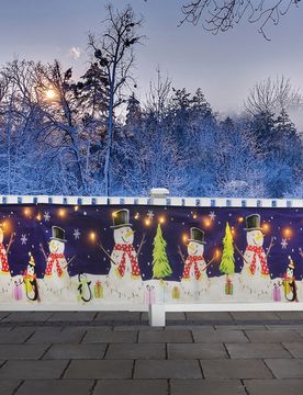 LED-Balkon Sichtschutz Schneemann
