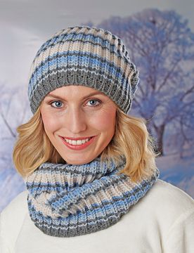 Loopschal "Nelly" Strick im Streifenmuster