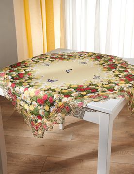 Mitteldecke Blüten Makrameespitze 85x85 cm