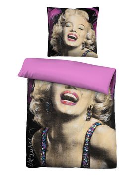 Mikrofaser Bettwäsche Marilyn Monroe pink, 1x 135x200 cm + 1x 80x80 cm