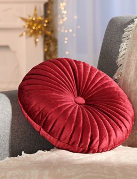 Pagen Samtkissen 40 Ø cm burgund