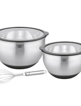 Schüssel-Set „Primo“ 5-tlg. mit Deckeln & Schneebesen