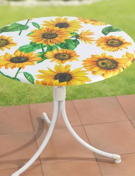 Spanntischdecke Sonnenblumen Ø 70–86 cm