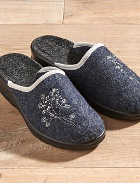 Pagen Pantoffel "Cara" navy-grau