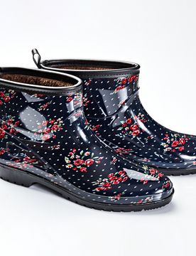 Regenstiefelette "Blumen" gefüttert