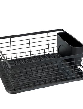 Geschirrabtropfer Mod. Drip Schwarz, mit herausnehmbarem Besteckkorb