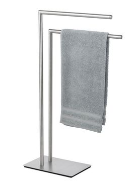 Handtuchständer Mod. Recco Edelstahl satiniert, schwere Bodenplatte für sicheren Stand