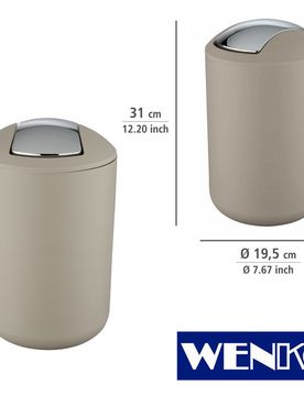 Schwingdeckeleimer Brasil Taupe L, 6,5 Liter