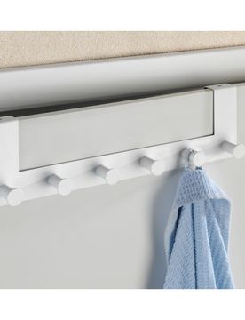Türgarderobe Celano Weiß, 6 Haken, für Türfalzstärken bis 2 cm