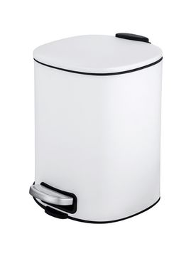 Treteimer Alassio, Weiß 5 L, Easy-Close Absenkautomtik
