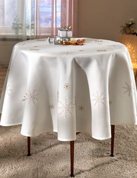Tischdecke "Schneeflocken" Ø 160 cm