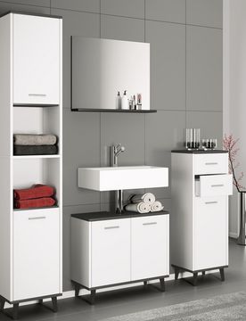 Badmöbelset Badezimmer Set "Landos I" Anthrazit 4-tlg