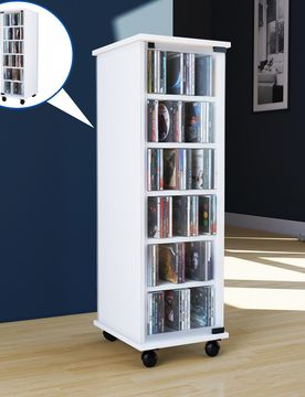 CD/DVD-Turm "Valenza" drehbar für 300 CDs Weiß