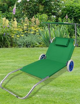 Gartenliege Sonnenliege rollbar Grün