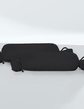 Feinjersey-Nackenrollenbezug Doppelpack schwarz, 2x 15x40 cm
