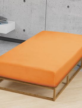 Feinjersey-Spannbetttuch nektarine, 1x 140x200 cm - 160x200 cm