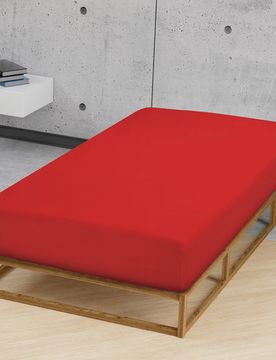 Feinjersey-Spannbetttuch rot, 1x 140x200 cm - 160x200 cm