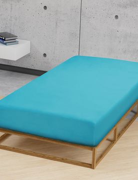 Feinjersey-Spannbetttuch türkis, 1x 140x200 cm - 160x200 cm