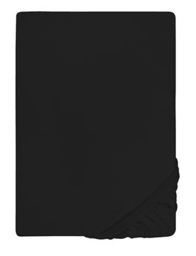 Jersey-Elastic-Boxspring-Spannbetttuch schwarz, 1x 180x200 cm - 200x220 cm
