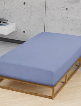 Jersey-Elastic-Spannbetttuch blau, 1x 180x200 cm - 200x220 cm