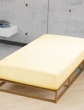Jersey-Elastic-Spannbetttuch gelb, 1x 120x200 cm - 130x220 cm