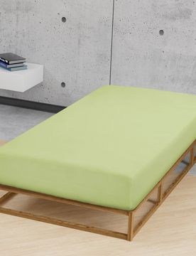 Jersey-Elastic-Spannbetttuch pistaziengrün, 1x 90x190 cm - 100x220 cm