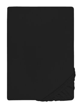 Jersey-Elastic-Topper-Spannbetttuch schwarz, 1x 180x200 cm - 200x220 cm