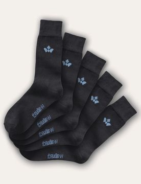 Baumwoll-Socke Everyday, noch offen: Größenlauf, Farbe Schwarz, 43-46, praktischer 5er-Pack atmungsaktiver Baumwoll-Mix Herren