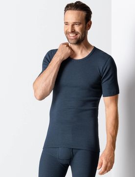 Thermo-Shirt 2er-Pack, , Farbe Blau, 9(3XL), feiner Baumwollmix von innen angeraut Herren