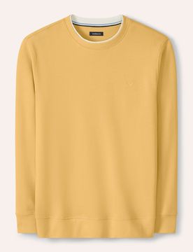 Leicht-Sweatshirt, noch offen: Größenlauf, Farbe Beige, 50, lässiger 2-in-1-Look reine Baumwolle Herren