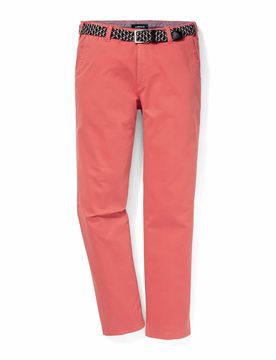 Extraglatt-Stretchbund-Chino, Regular Fit#normale Größen#schlanke Größen#untersetzte Größen, Farbe Orange, 50, inklusive passendem Gürtel mit H