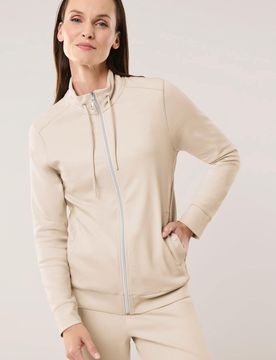 Baumwollstretch Jacke, normale Größen, Farbe Beige, 48, hautsympathische Baumwolle bequem dank Elasthan Damen