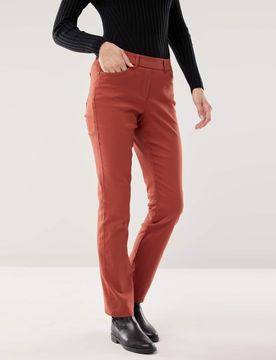 Thermo-Extraglatt Baumwollhose, Regular Fit#normale Größen#Kurzgrößen, Farbe Braun, 52, mit Thermo-Jerseyfutter mit Schmetterlings-Stickerei Damen