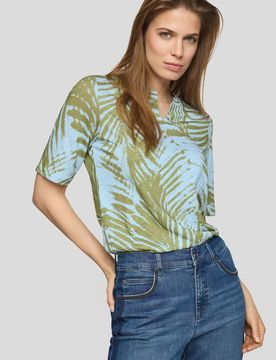 Rabe Shirt Farn-Druck - Hellblau