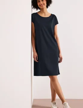 Knielanges Kleid aus Jersey female Blau