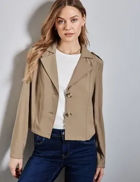 Kurzer Trenchcoat female Beige