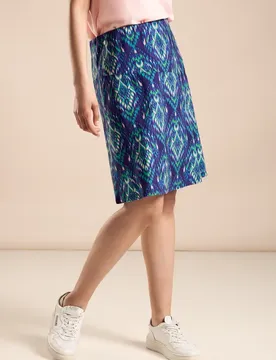 Rock mit Print female Blau
