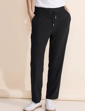 Viskose Loose Fit Hose female Schwarz