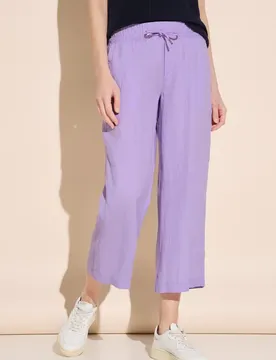 Culotte Leinenhose female Lila