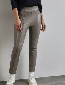 Beschichtete Hose female Braun