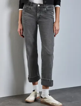 Straight Leg Jeans female Grau