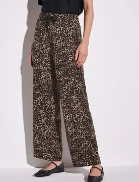 Wide Leg Leo-Hose female Braun