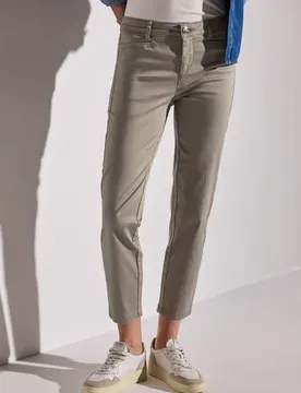 Satin-Hose im Casual Fit female Beige