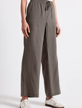Wide Leg Strukturhose female Braun