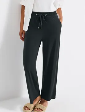 Wide Leg Hose mit Jogg Bund female Grün
