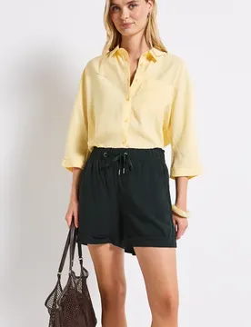 Paperbag Shorts female Grün