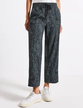 Casual Fit Snake Print Hose female Blau